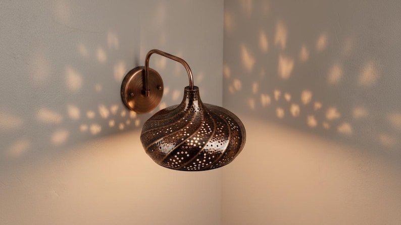 Perforated Copper Wall Sconce