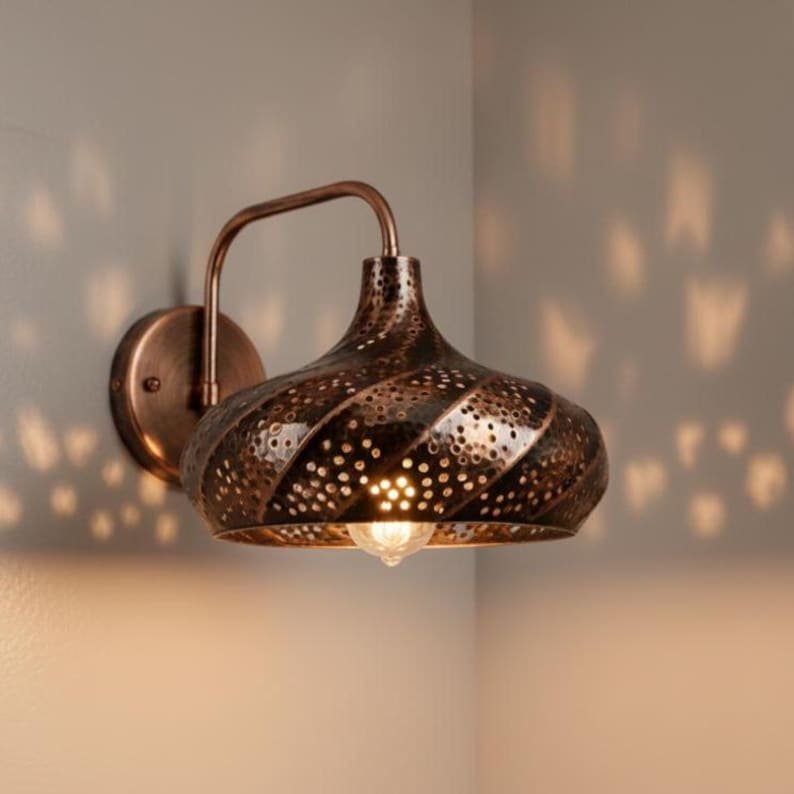 Perforated Copper Wall Sconce