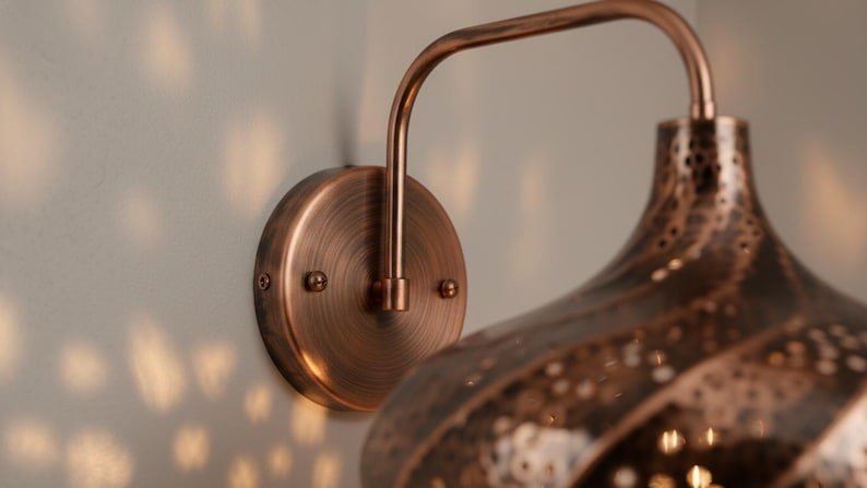 Perforated Copper Wall Sconce