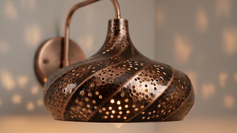Perforated Copper Wall Sconce