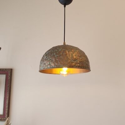 Golden Hammered Brass Pendant