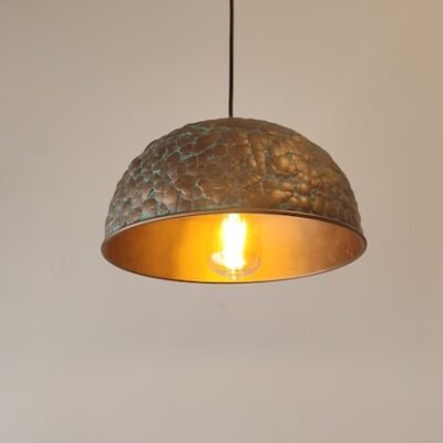 Golden Hammered Brass Pendant