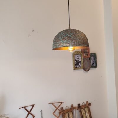 Golden Hammered Brass Pendant