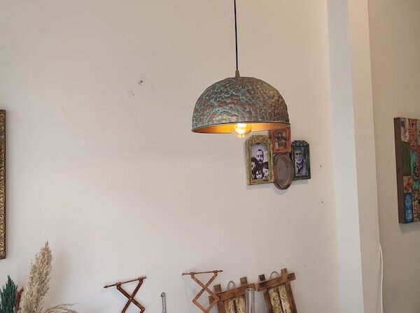 brass14 (5) Golden Hammered Brass Pendant