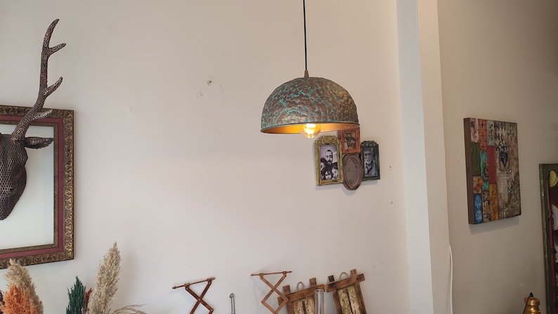 Golden Hammered Brass Pendant