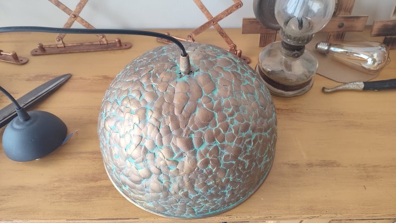 Golden Hammered Brass Pendant