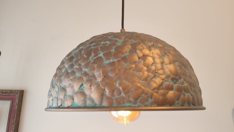 Golden Hammered Brass Pendant