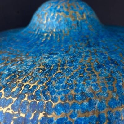 Blue Hammered Brass Pendant Light