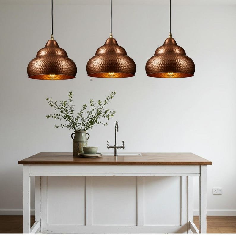 Handmade Hammered Copper Dome Pendant Light