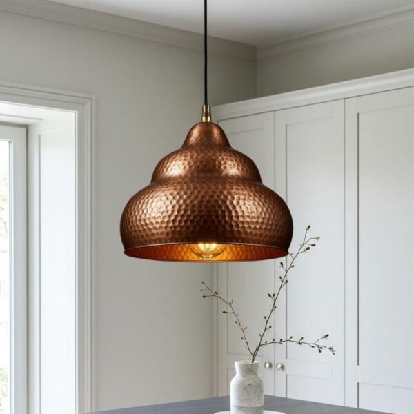Handmade Hammered Copper Dome Pendant Light
