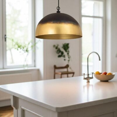 Modern Brass Ombre Dome Pendant Light