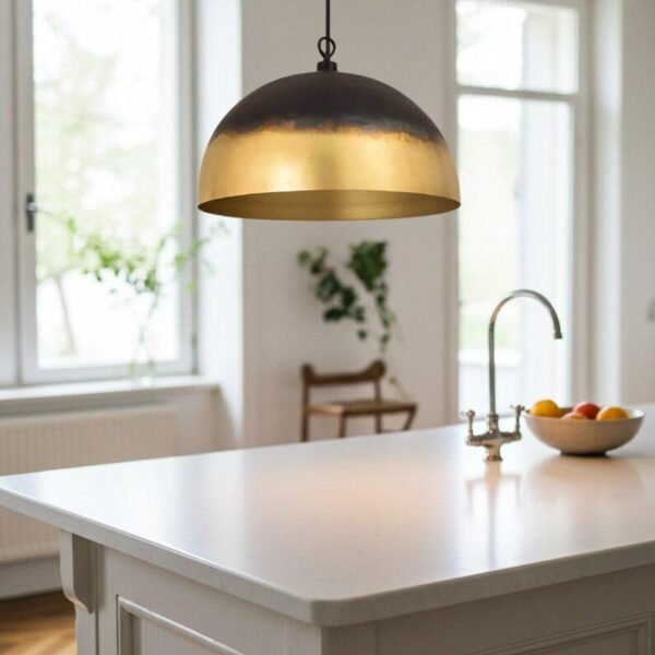 brass3 (1) Modern Brass Ombre Dome Pendant Light