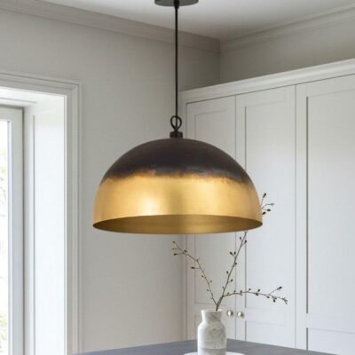 Modern Brass Ombre Dome Pendant Light