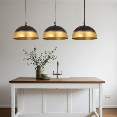Modern Brass Ombre Dome Pendant Light
