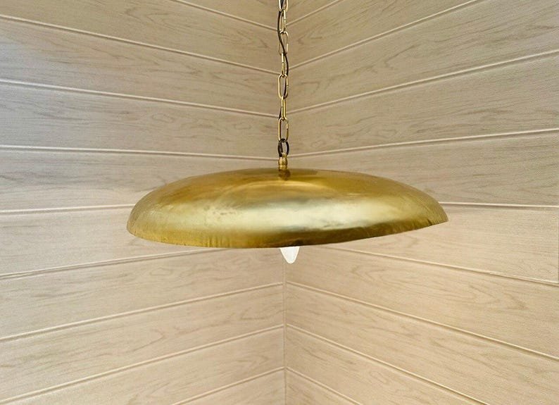 Handmade Flat Brass Pendant Light