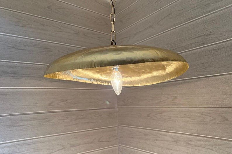 Handmade Flat Brass Pendant Light