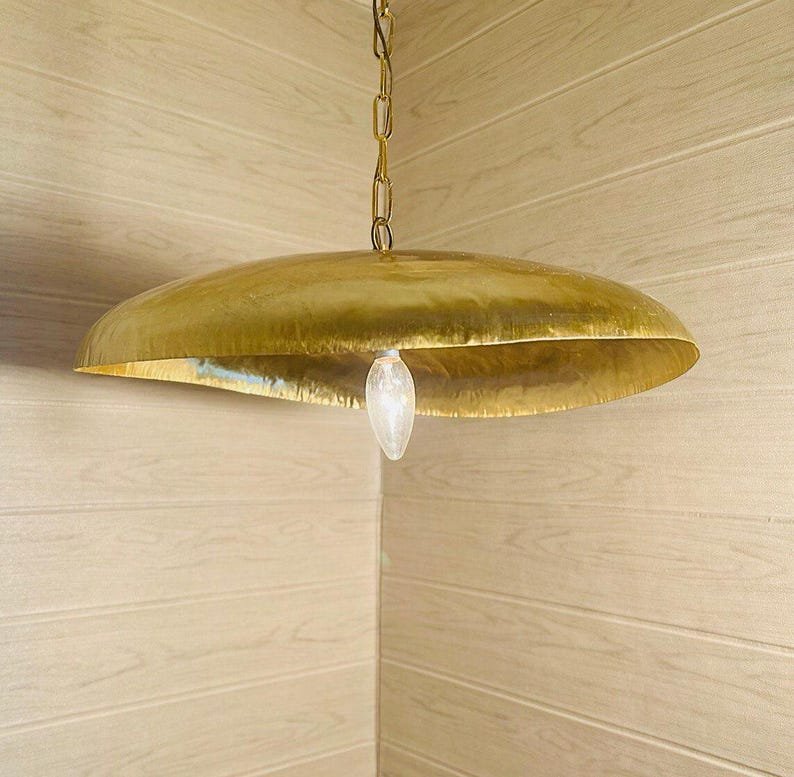 Handmade Flat Brass Pendant Light