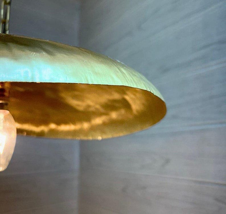 Handmade Flat Brass Pendant Light