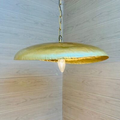 Handmade Flat Brass Pendant Light