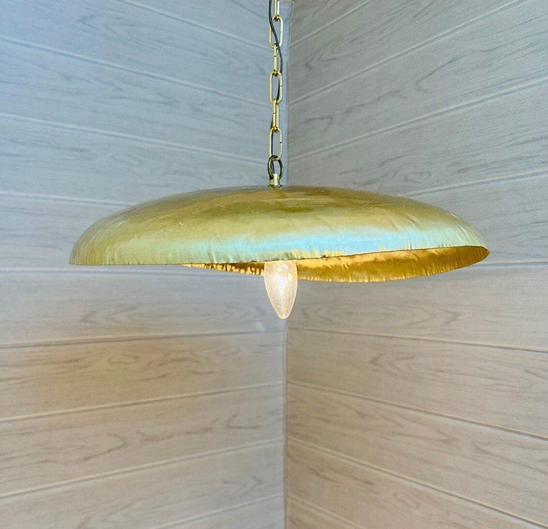 Handmade Flat Brass Pendant Light