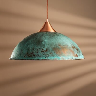 brass6 (4) Patina Green Copper Pendant Light