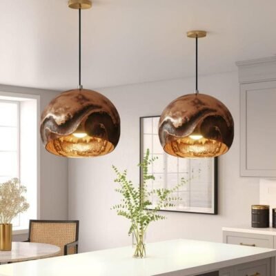 brass6 (6) Patina Copper Globe Pendant Light