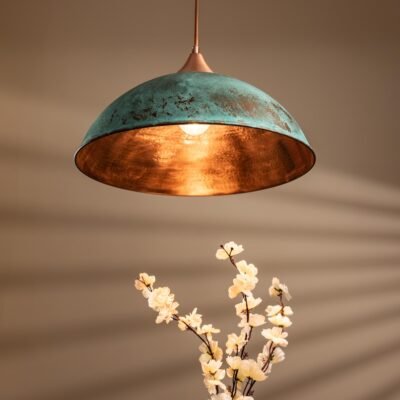 brass6 (7) Patina Green Copper Pendant Light