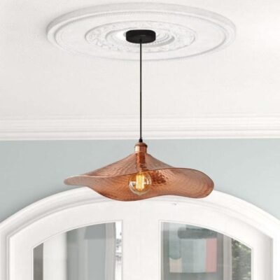 Hammered Copper Wave Pendant Light