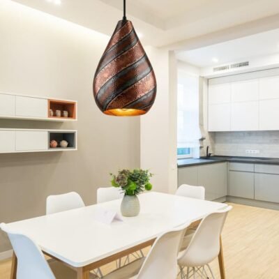 brass9 (1) Twisted Hammered Copper Pendant Light