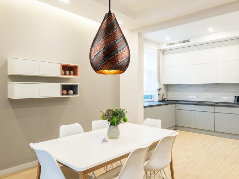 brass9 (1) Twisted Hammered Copper Pendant Light