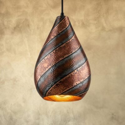 brass9 (2) Twisted Hammered Copper Pendant Light