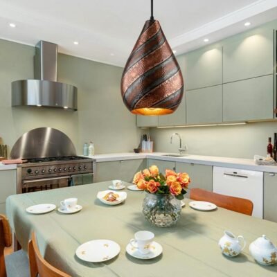 brass9 (6) Twisted Hammered Copper Pendant Light