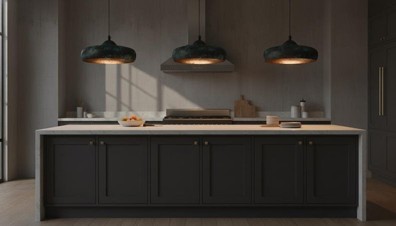 brssa9 (1) Verdigris Patina Pendant Light