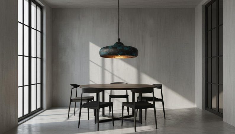 brssa9 (6) Verdigris Patina Pendant Light