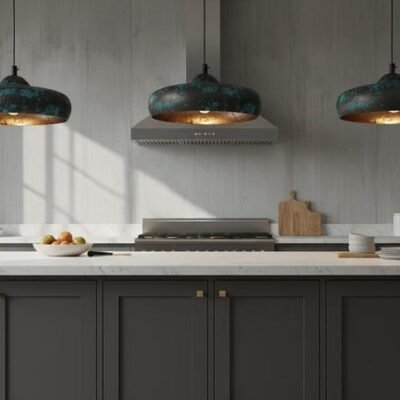 brssa9 (8) Verdigris Patina Pendant Light