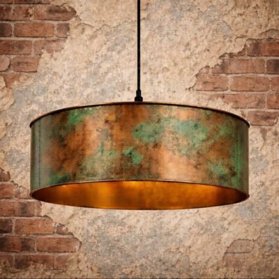 Verdigris Drum Pendant Light