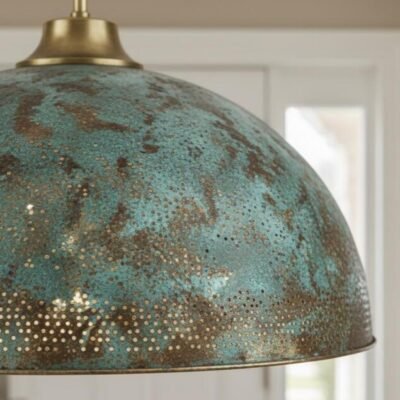 Verdigris Brass Dome Pendant Light