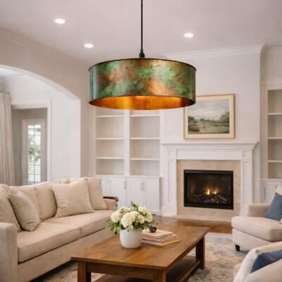 Verdigris Drum Pendant Light