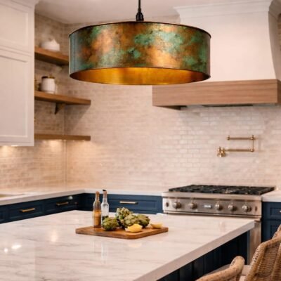 Verdigris Drum Pendant Light