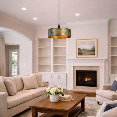 Verdigris Drum Pendant Light